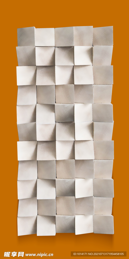 北欧大气简约立体方块橙色走廊玄