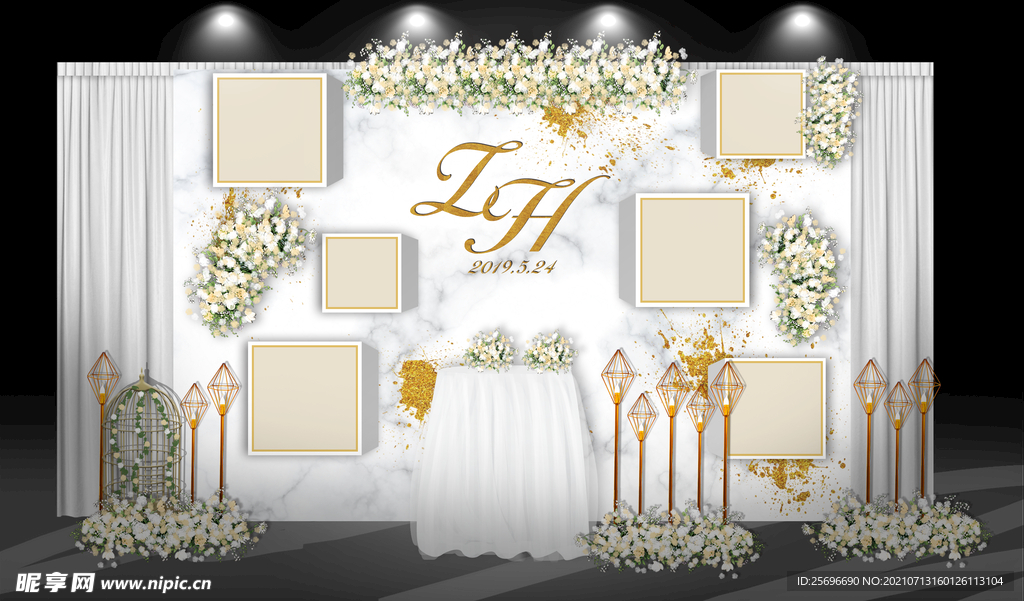 大理石婚礼展示区效果图