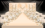 香槟色婚礼仪式区效果图 