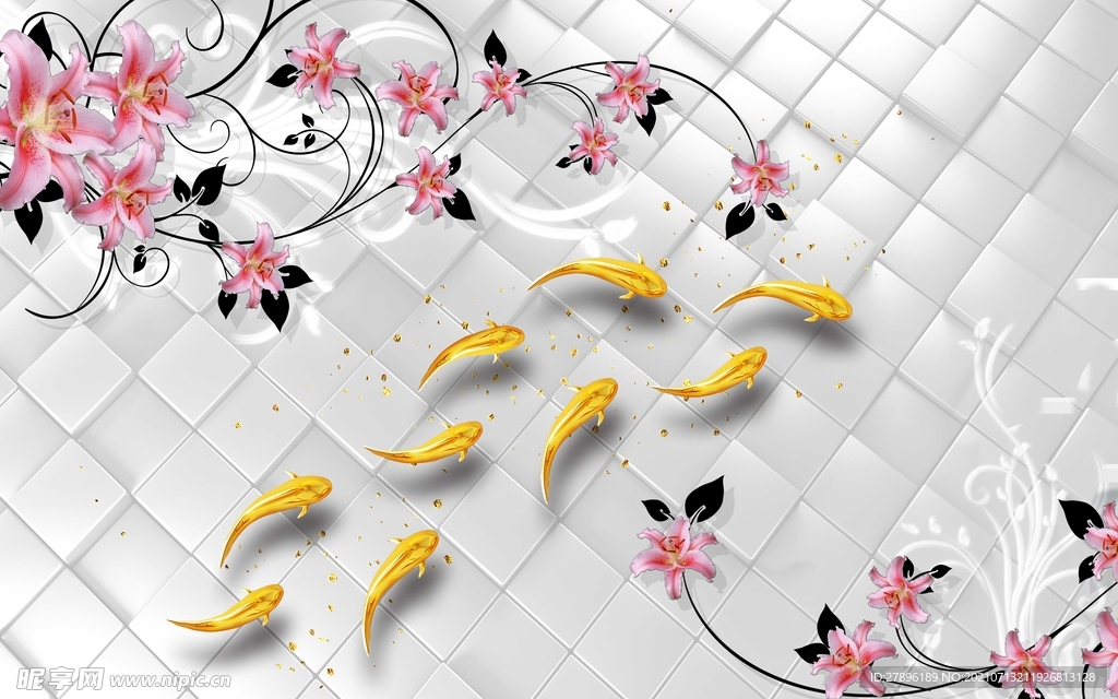 玫瑰花软包背景墙