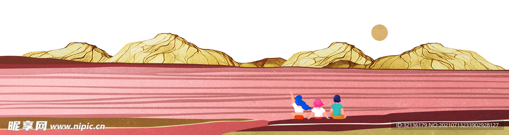 现代简约山水装饰画