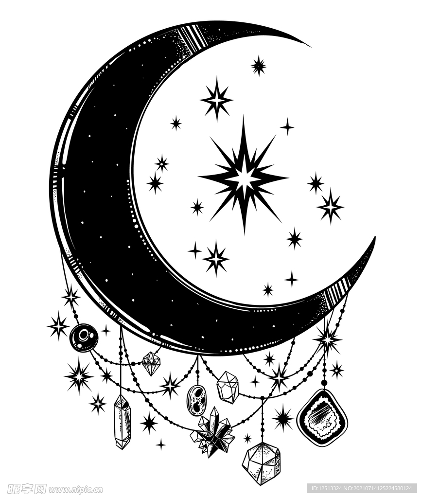 月亮插画