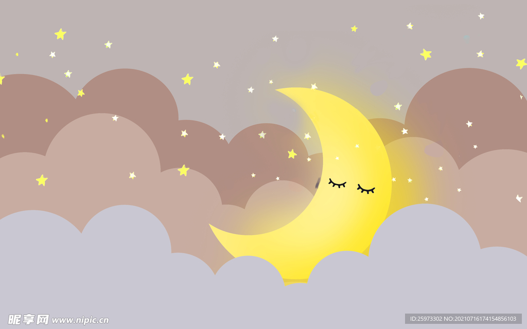 云朵星空儿童房背景墙