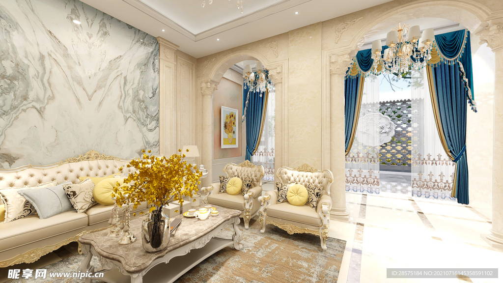 欧式客厅效果图