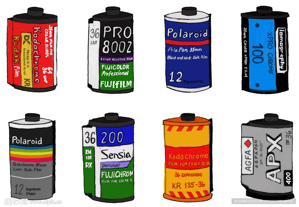 相机胶卷 复古 T恤服装设计