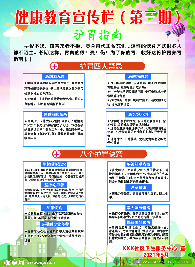 社区卫生院健康教育护胃指南
