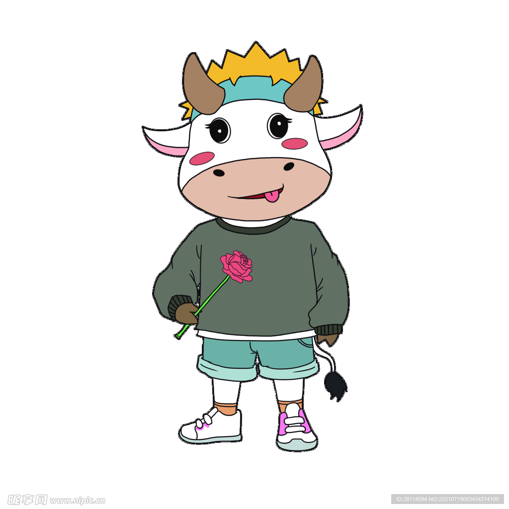 卡通牛创意插画设计
