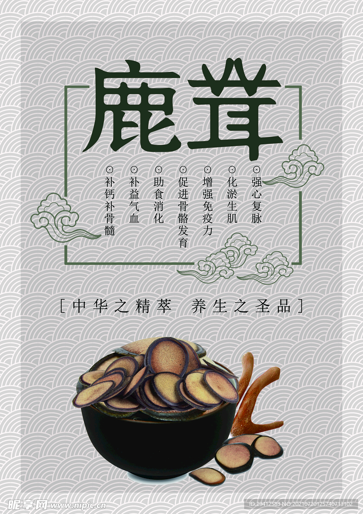 中草药鹿茸海报