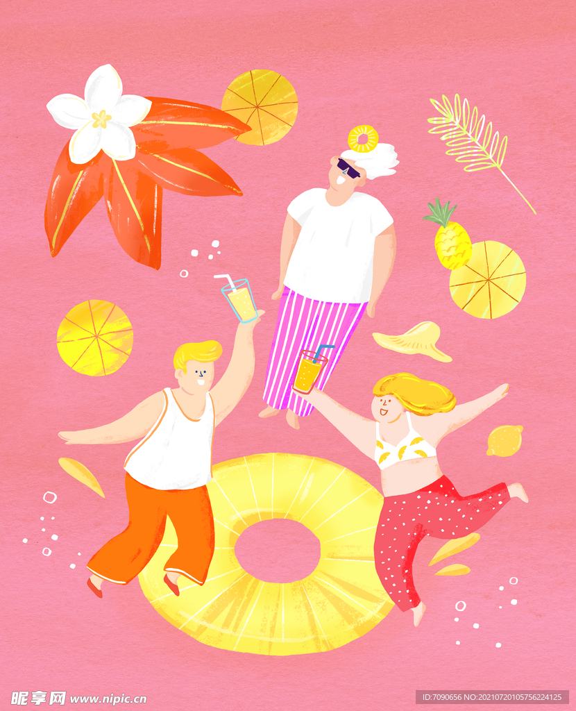 夏季卡通插画   