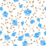 水彩矢量手绘插画植物花卉