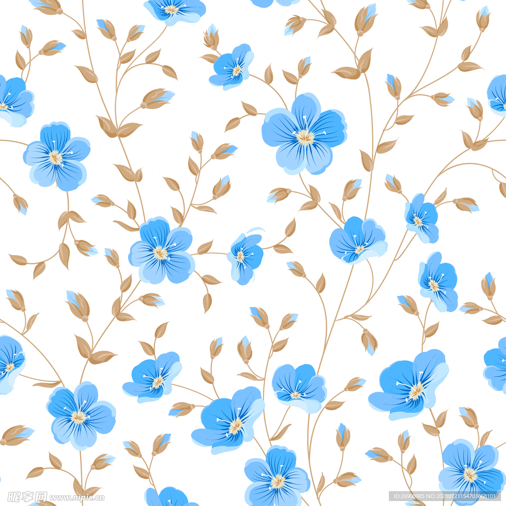 水彩矢量手绘插画植物花卉