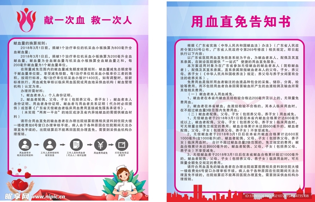 献血直免告知书宣传单