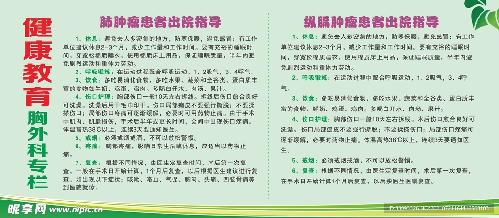胸外科健康教育宣传专栏
