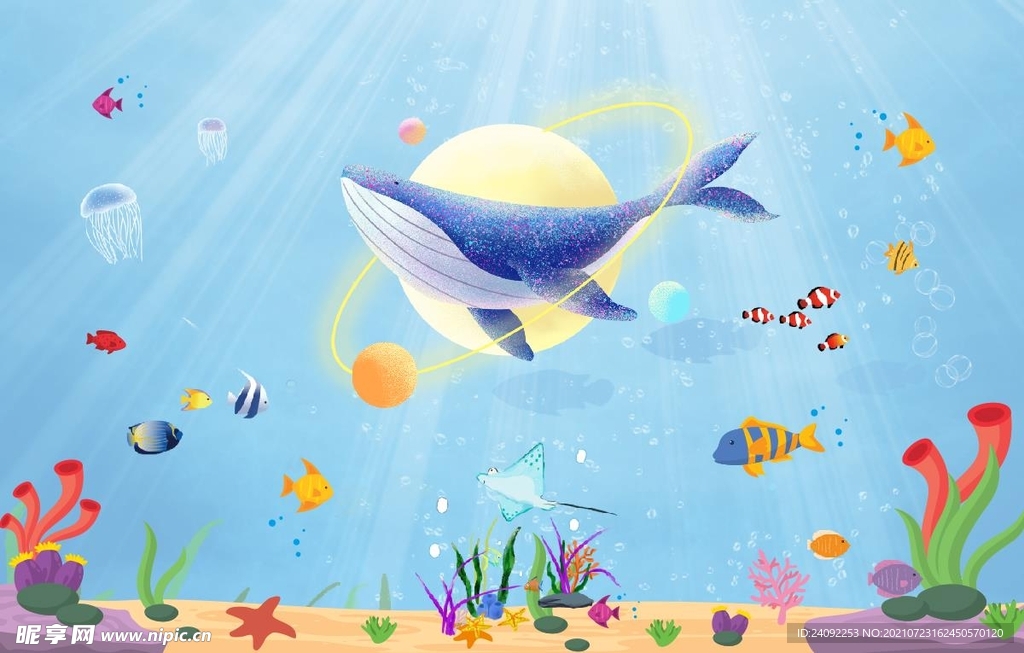 蓝色海洋主题画面