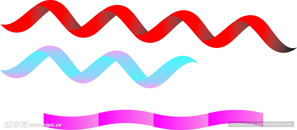 丝带  飘带   红色  蓝色