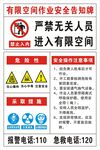有限空间作业安全告知牌