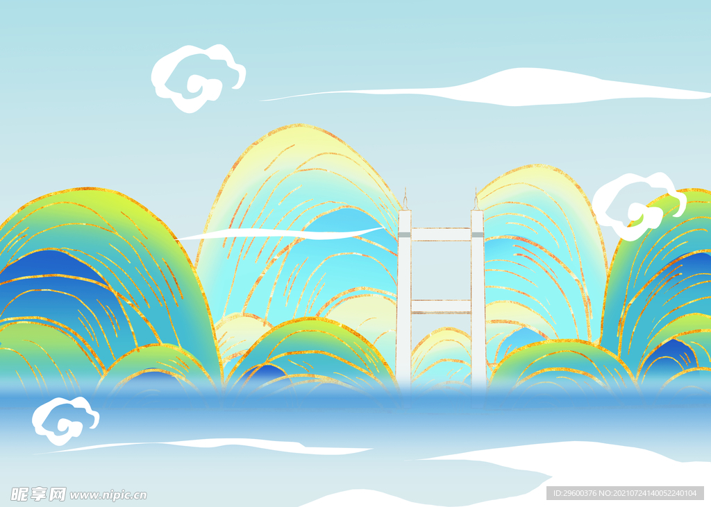 国潮鎏金广东虎门大桥地标建筑