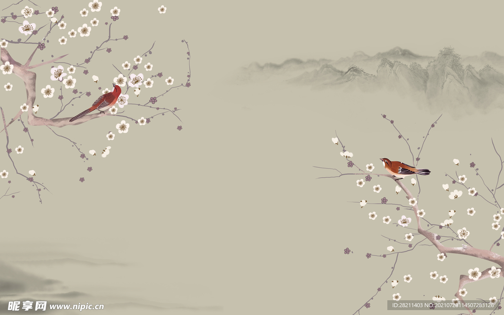 装饰画 花鸟画 新中式 山水 