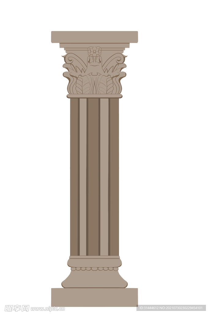 简约欧式罗马石膏柱元素