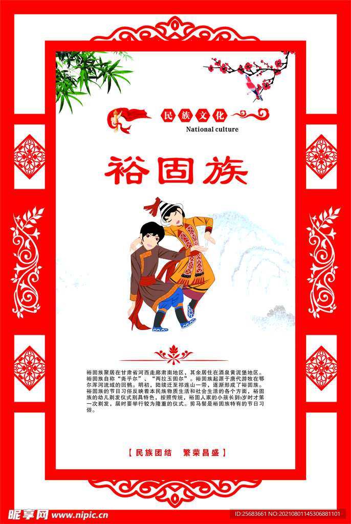 民族团结 民族文化宣传展板