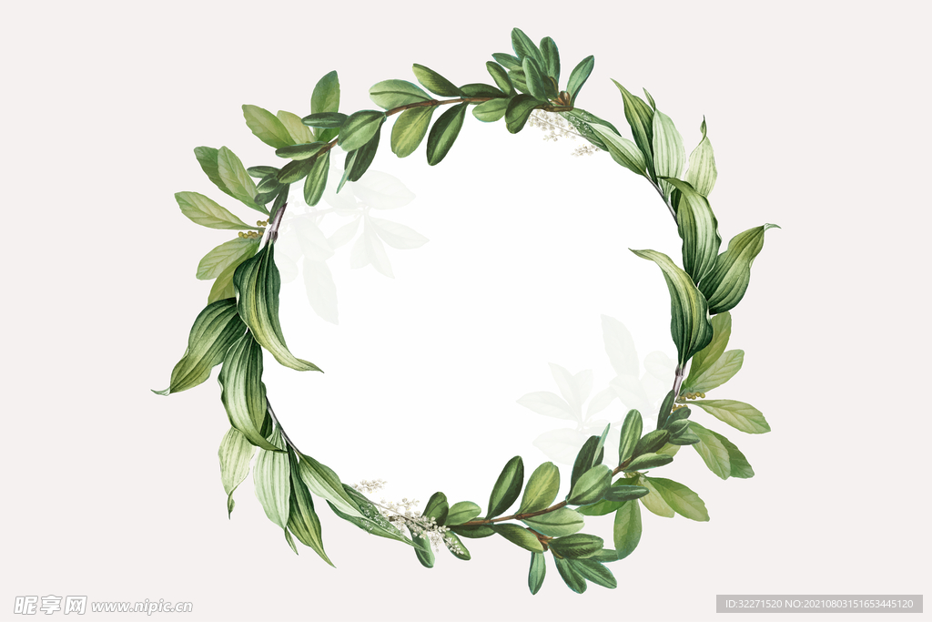 北欧风格手绘花环