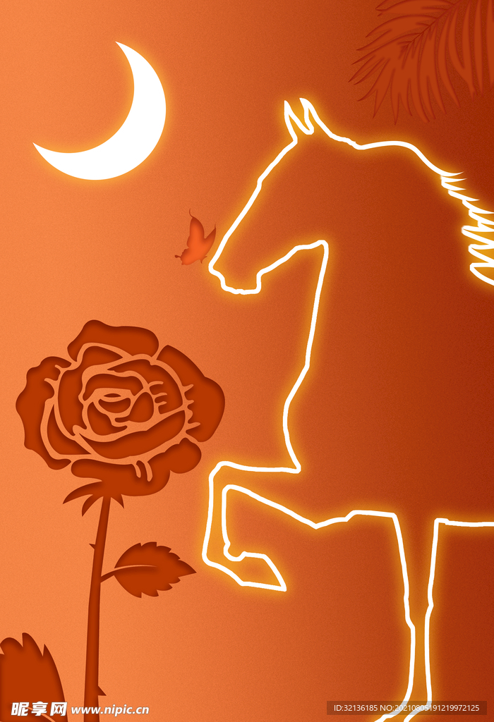 现代动物光影玄关装饰画