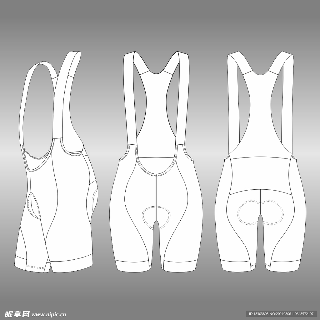 女款背带裤设计模板