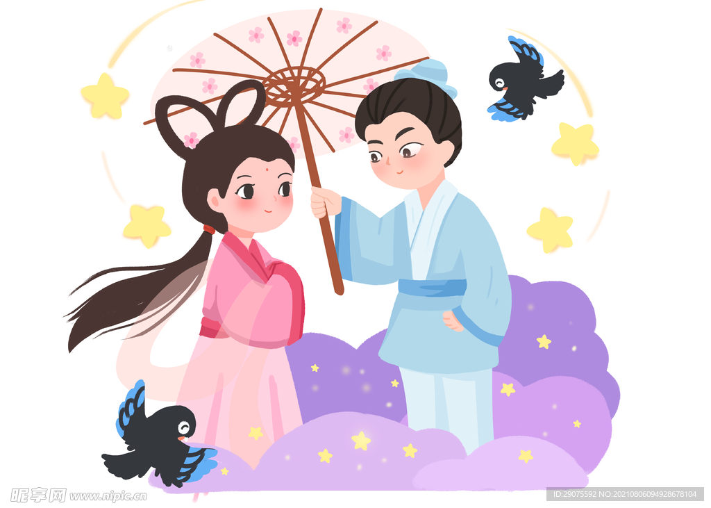 七夕情人节520浪漫牛郎织女相