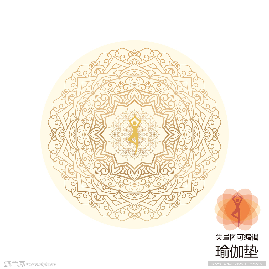 瑜珈垫 瑜伽垫  印花纹身素材