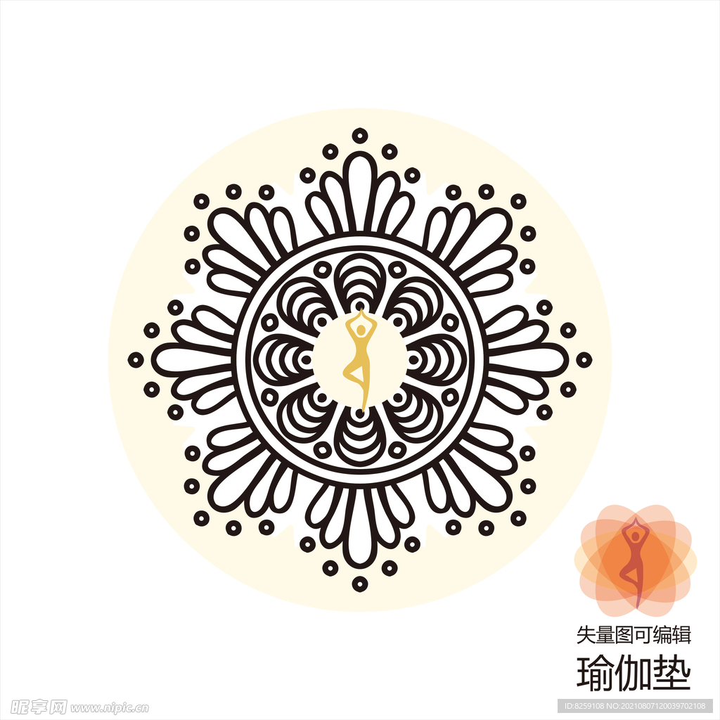 瑜珈垫 瑜伽垫  印花纹身素材