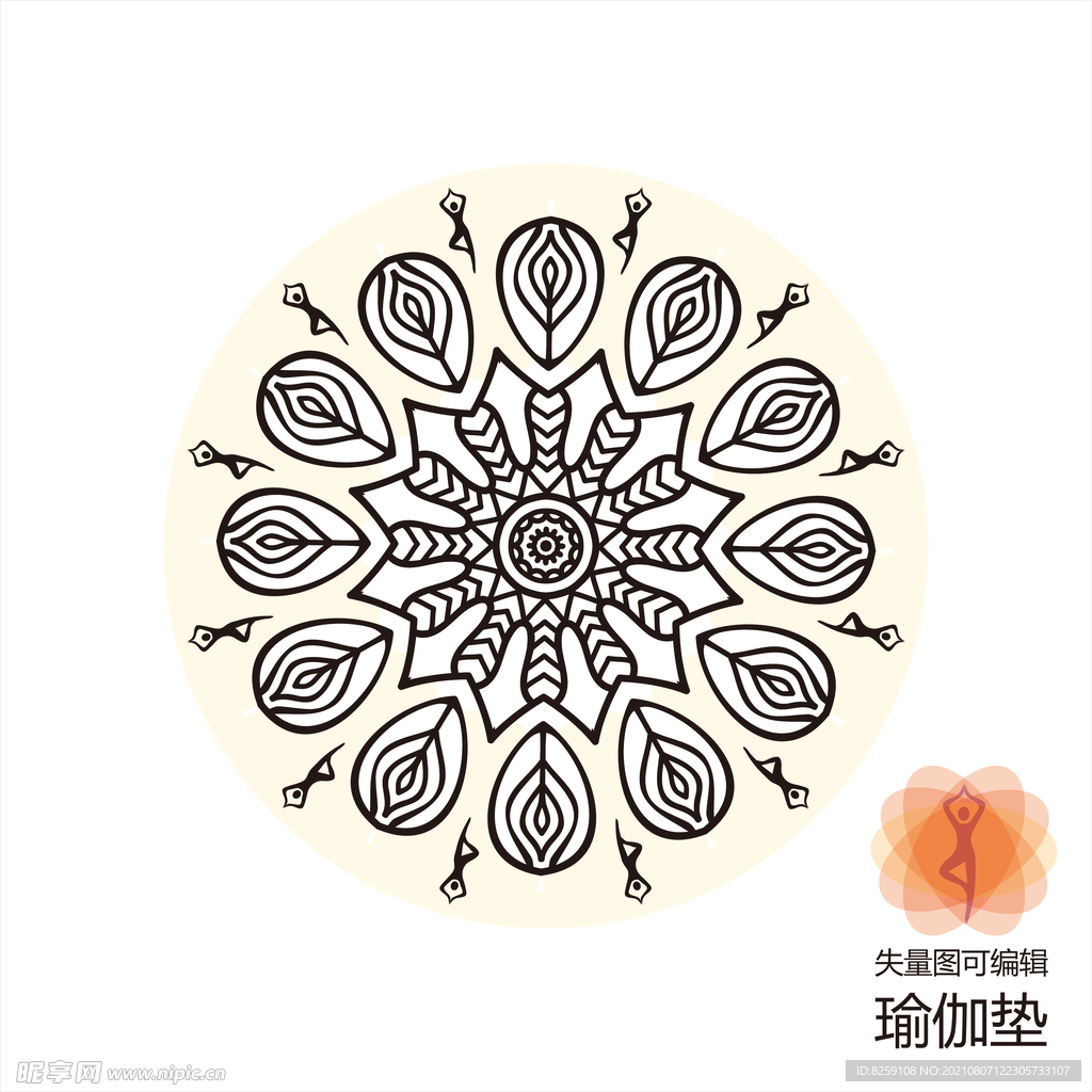 瑜珈垫 瑜伽垫  印花纹身素材