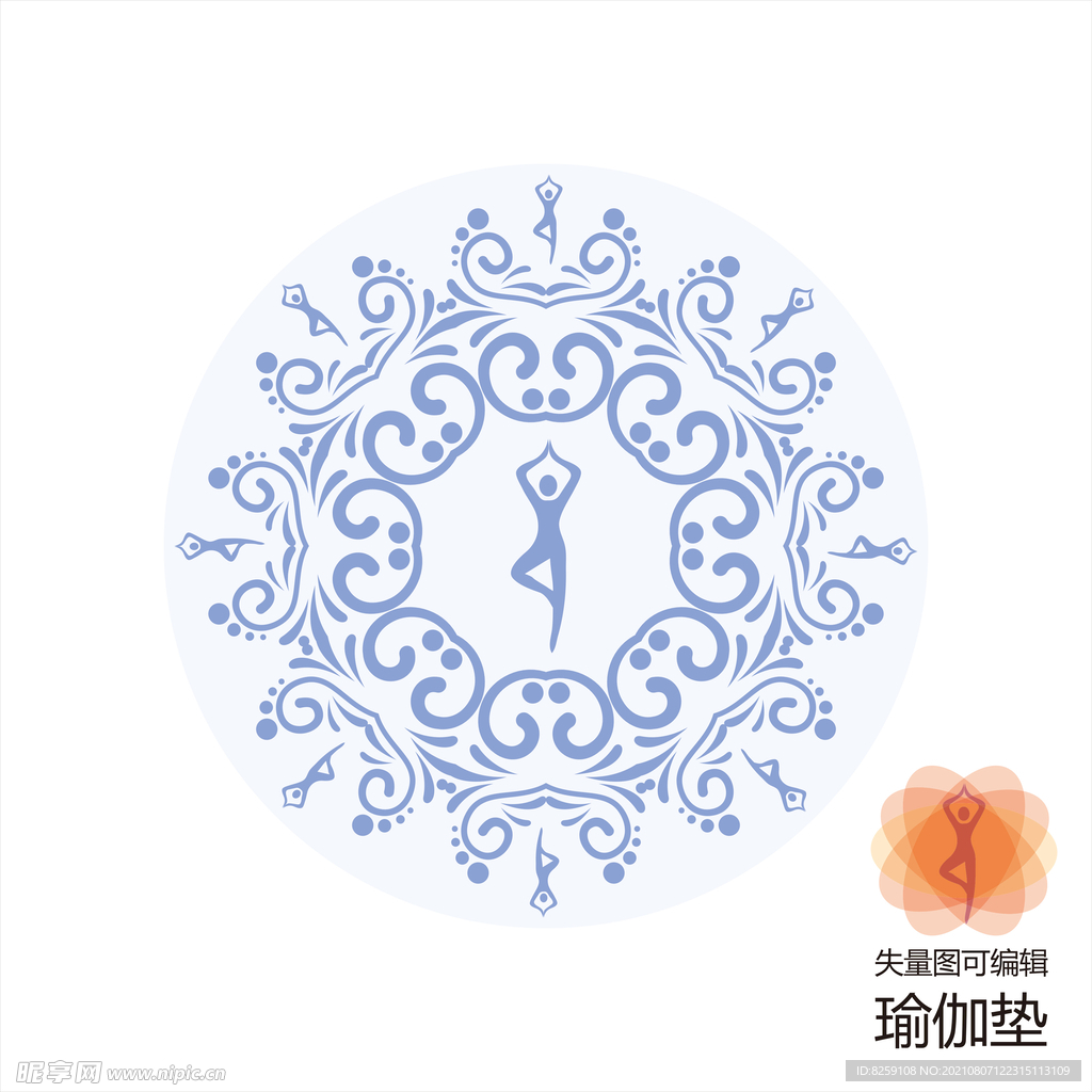 瑜珈垫 瑜伽垫  印花纹身素材