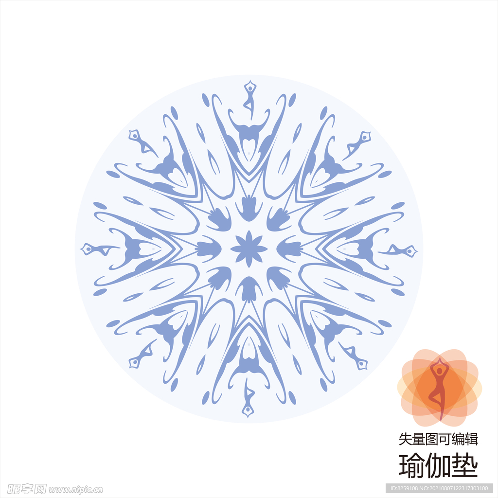 瑜珈垫 瑜伽垫  印花纹身素材