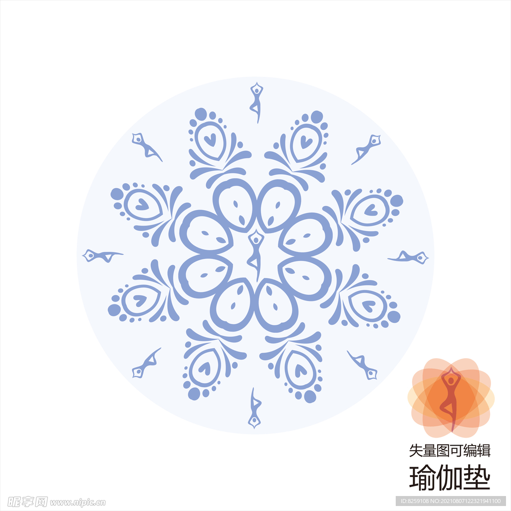 瑜珈垫 瑜伽垫  印花纹身素材