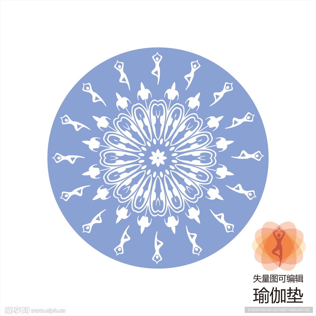 瑜珈垫 瑜伽垫  印花纹身素材