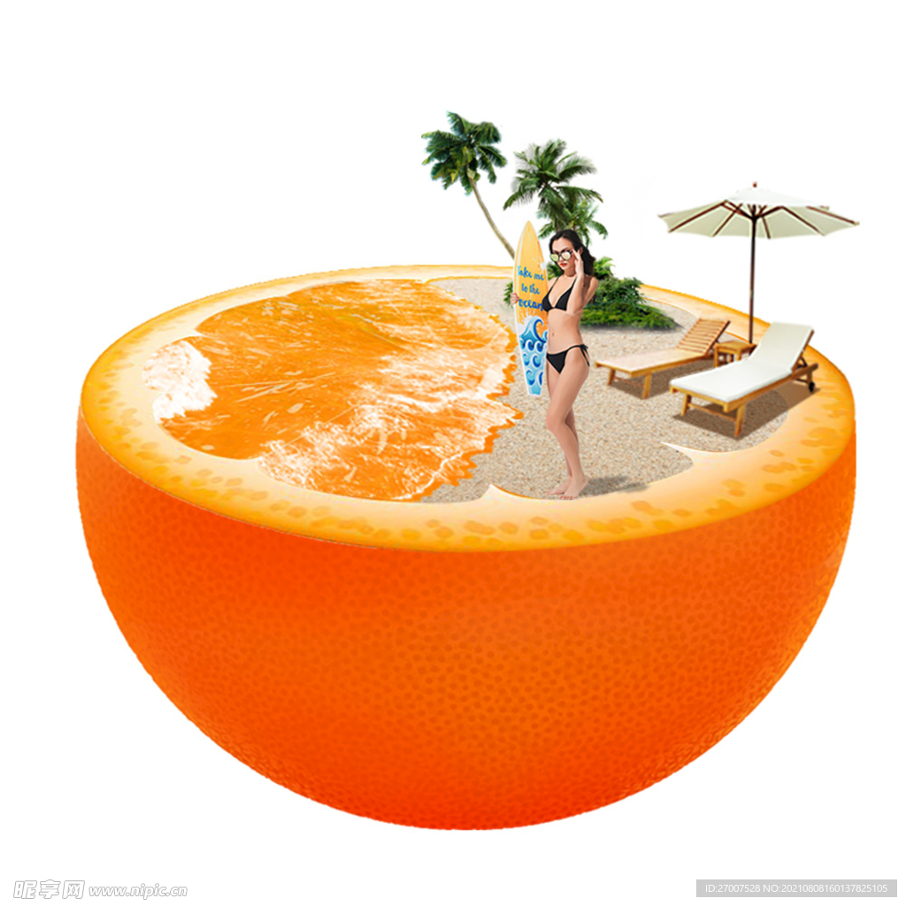 清爽夏季海滩图