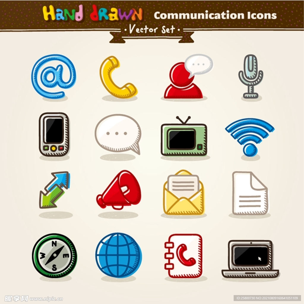 手绘通讯图标
