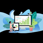 电子商务人士股票趋势插画