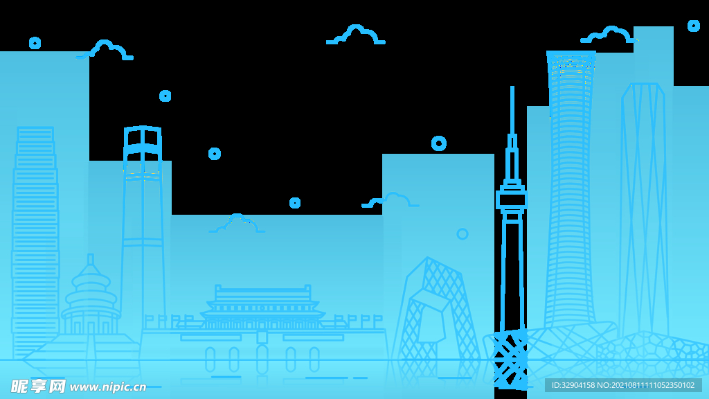 线性北京免扣元素图片