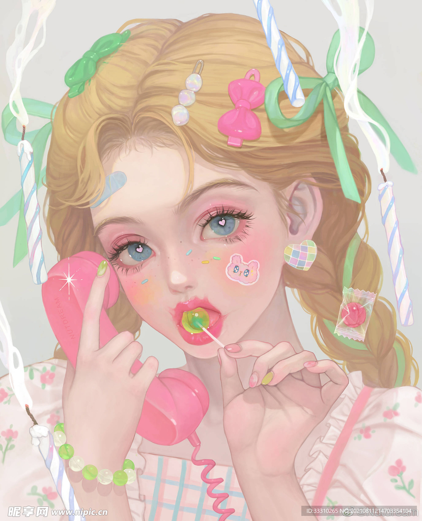 调皮棒棒糖女孩头像