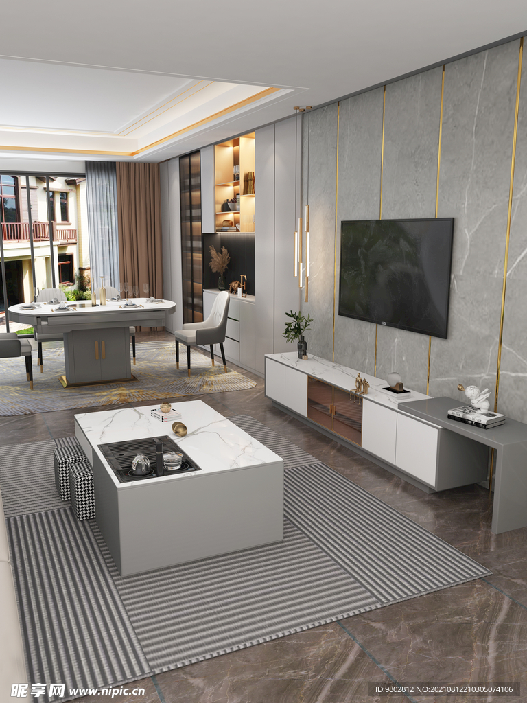 轻奢电视柜茶几