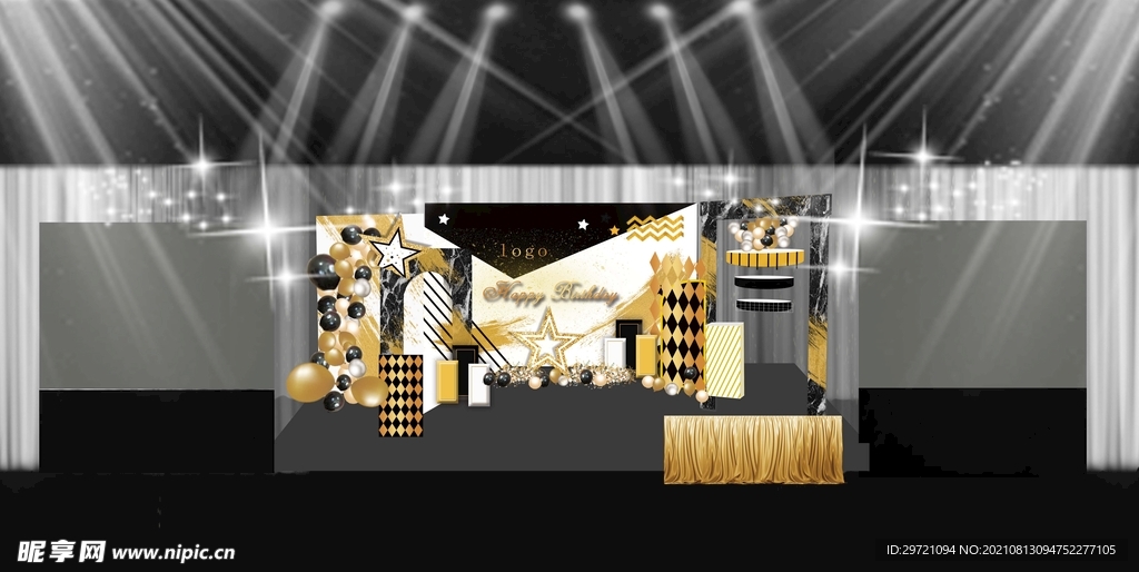 黑金生日主背景效果图