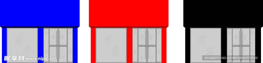 门面 门头 效果图  多种色