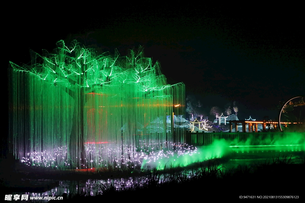 夜游景观 树灯光