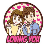 时尚情侣头像图标