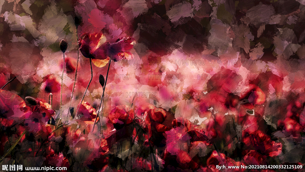 花水粉画手绘插画装饰画