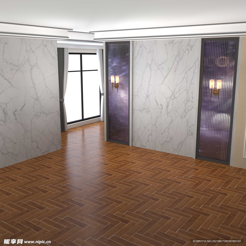 现代轻奢卧室空背景