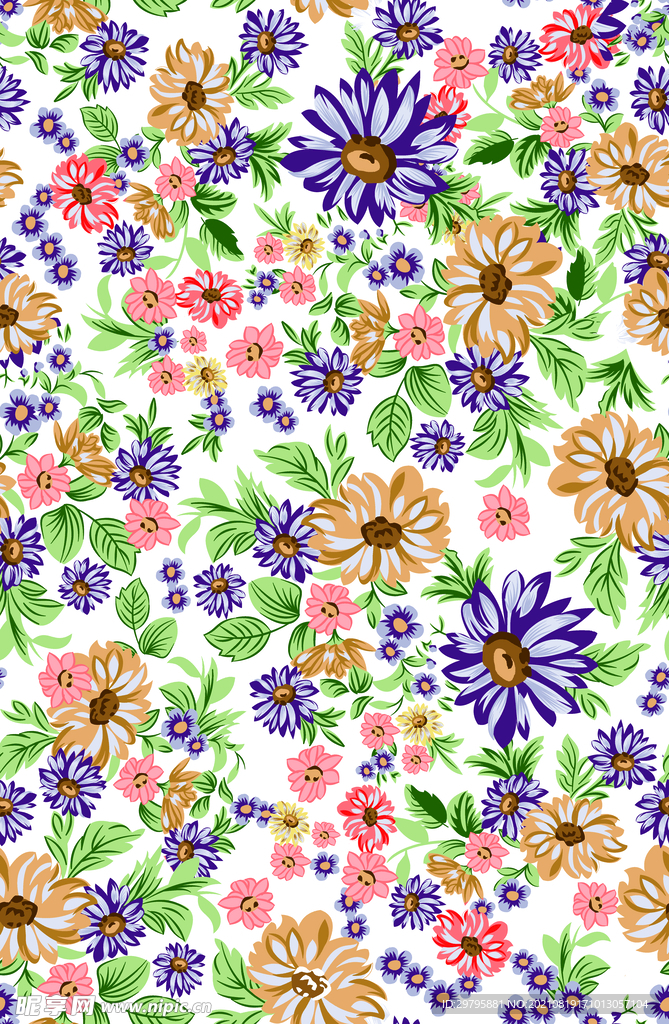 大牌 数码 印花  小花