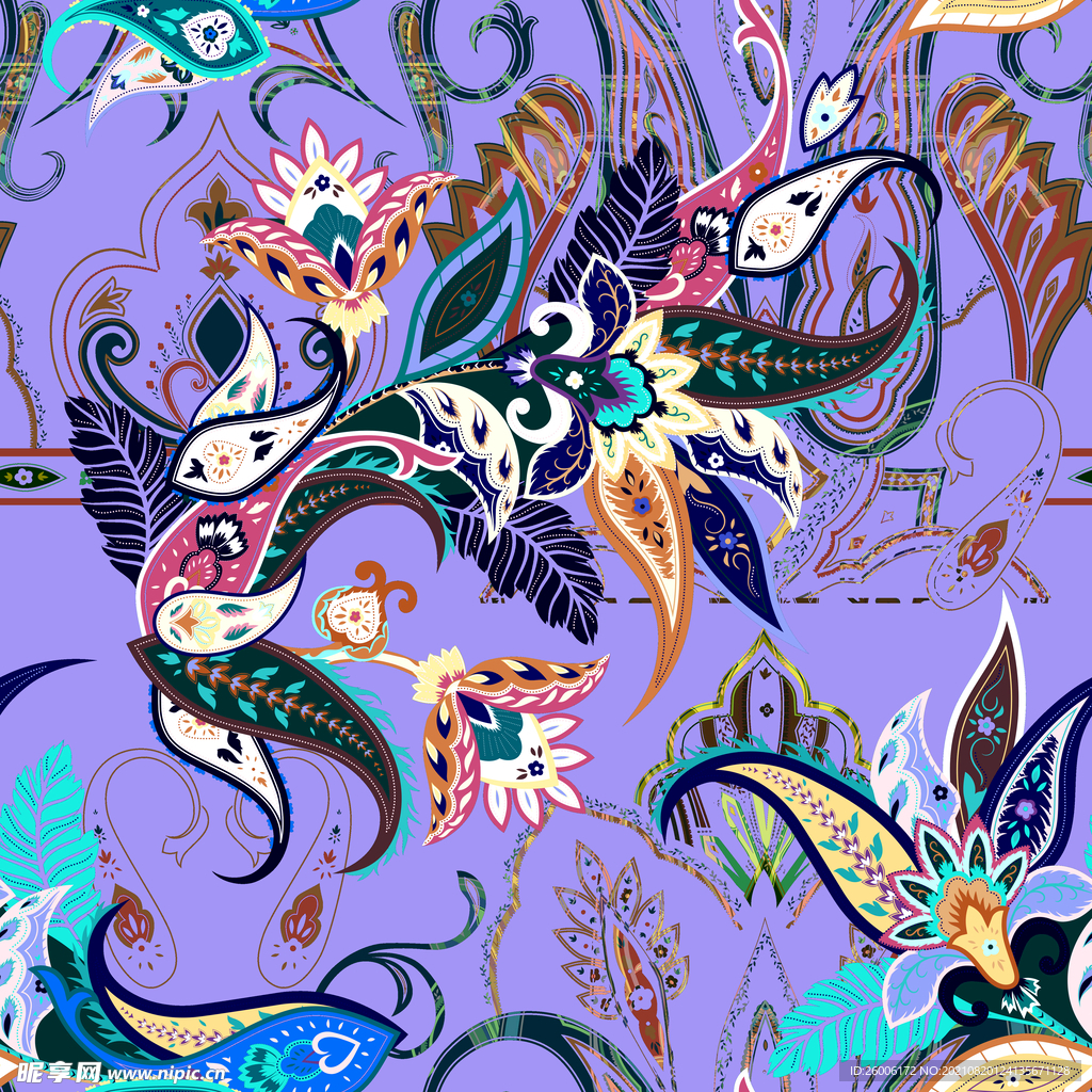 数码印花 大牌 复古小花 