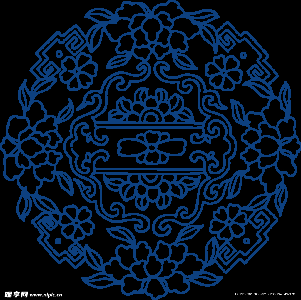 中国风古典青花瓷图案